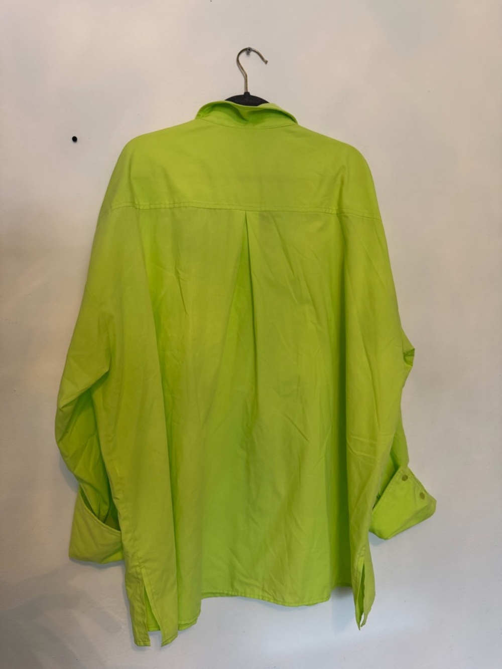 ASOS Design Neon Lime Button-Up Blouse Oversized Fit - US 14 - Picture 3 of 5